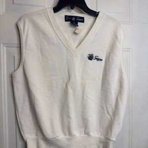 Izod Cream V-Neck Sweater Vest